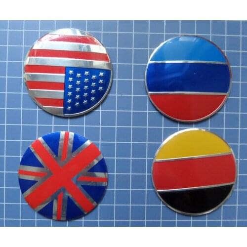 4pieces 56mm metal Car emblem sticker of wheel center cap with Country National flag universal for all car makers