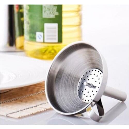 8/10.5/12.5/14.5/16.5cm Stainless Steel Funnel kitchen with bracket Oil conical funnel Sugar syrup dispenser ,high quality