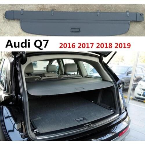 Aluminium alloy + Fabric Rear Trunk Security Shield Cargo Cover For Audi Q7 2016 2017 2018 2019 Car Accessories