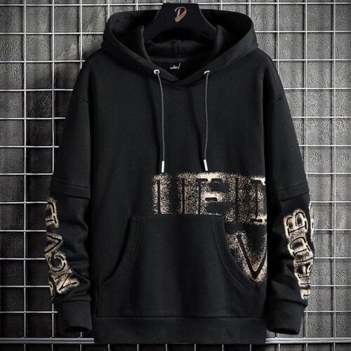 Anbican 2021 Fashion Black Printed Hoodie Men Hip Hop Streetwear Pullover Oversized Sweatshirts Male Hoody Tops Plus Size 8XL