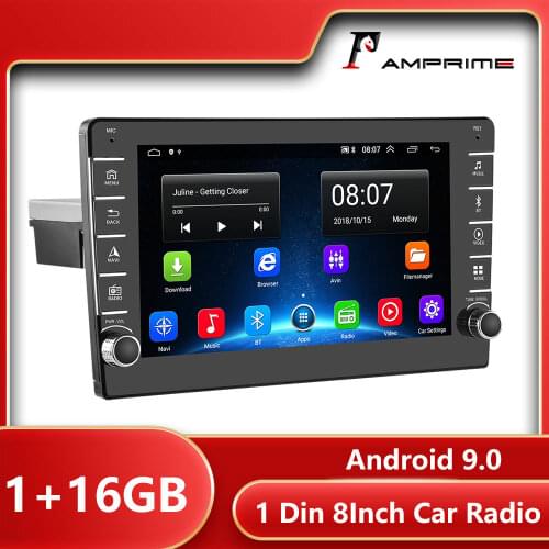 AMPrime 1Din Car Radio 8" GPS Android 9.0 Car Multimedia Player for Volkswagen Nissan Kia Toyota Skoda Car Stereo Autoradio