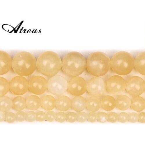 Beige Topaz New Natural Stone Beads Shiny Round Beads For Jewelry Making 4/6/8/10mm Jadeite DIY Bracelets Necklace