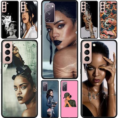 Singer Rihannas Cell Phone Case for Samsung Galaxy S21 S20 FE Note 20 Ultra S10 Lite S9 Plus S8 S10e TPU Cover Coque Capa