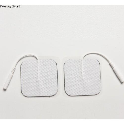 10Pcs 5*5cm Tens Digital Therapy Machine Massager Nerve Stimulator With 2mm Plug Electrode Pads Tens Electrodes