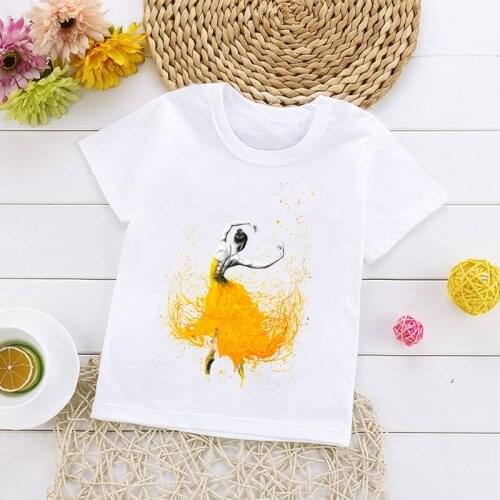 Watercolor Dancer Graphic Printed Children T-shirt Summer New Fashion Short Sleeve Tshirts Kids Boys Girls Harajuku Tops Tee