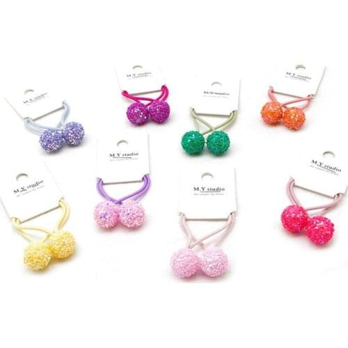 Childrens accessories glitter sequins round ball hair ring baby rubber band hair rope does not hurt hair girls hair accessories