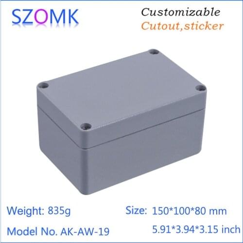 1 piece, 150*100*80mm szomk electrical die casting waterproof aluminum amplifier enclosure control switch housing box