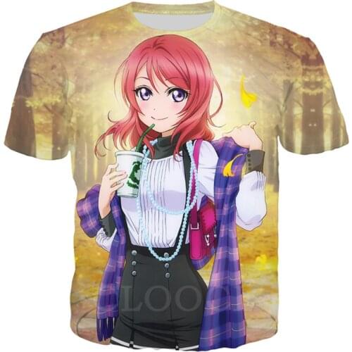 Anime Love Live 3D Printing T-shirt Men Women Classic Japanese Anime Girl Hipster Short Sleeve Jogging Tracksuit Casual Tops