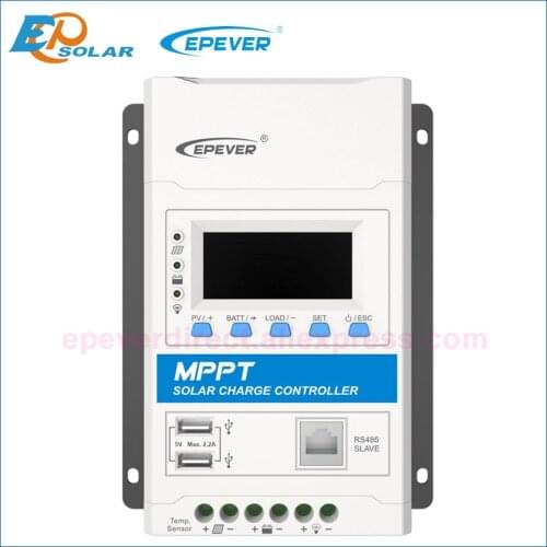 EPever Triron4210N 4215N 40A MPPT Solar Charge Controller 12V 24V LCD Solar Regulator 100V PV Input Common Negative with DS2