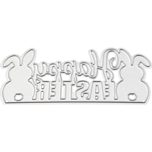 Rabbit Happy Easter Metal Cutting Dies Stencil Scrapbooking DIY Album Stamp Card