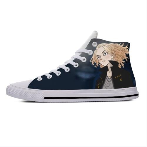 Japanese Anime Manga Tokyo Revengers Sano Manjiro Casual Cloth Shoes High Top Lightweight Breathable 3D Print Men Women Sneakers