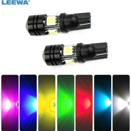 LEEWA 50pcs T10 194 168 W5W 1.5W Wedge Light Lamp Bulb Side Marker Backup Car LED light Bulb 7-Color White,red,ice blue #CA1827