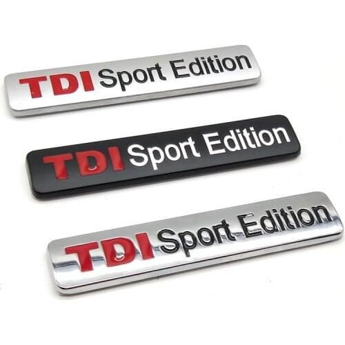 Metal Red TDI Sport Edition Logo Turbo Car Letter Sticker Emblem Chrome Badge Decals for VW POLO GOLF CC TT JETTA GTI TOUAREG