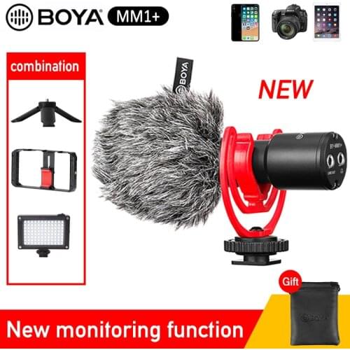 BOYA BY-MM1+Video Record Microphone for DSLR Camera Super-Cardioid Condensator Shotgun Mic for iPhone Smartphone Pocket Youtube