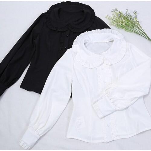 Sweet Lolita Shirt Kawaii Girls Lolita Blouse Vintage Long Sleeve Tops Victorian Shirt Gothic Lolita Top Cosplay Dress SL2923
