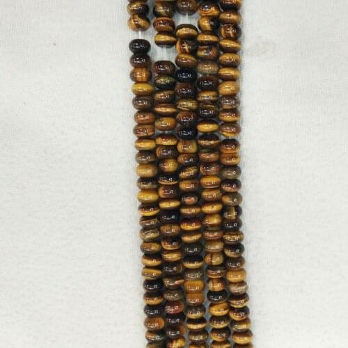 2016 Fashion natural tiger eye stone round Abacus charms beads 6x10mm For jewelry making 130pcs/lot wholesale free shipping