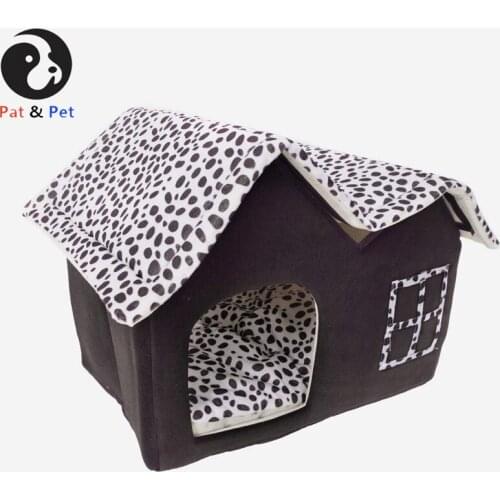 Soft Indoor Luxury High End Double Pet House Dog Cat Little House Bed Pets Coffee Super Soft Material Portable