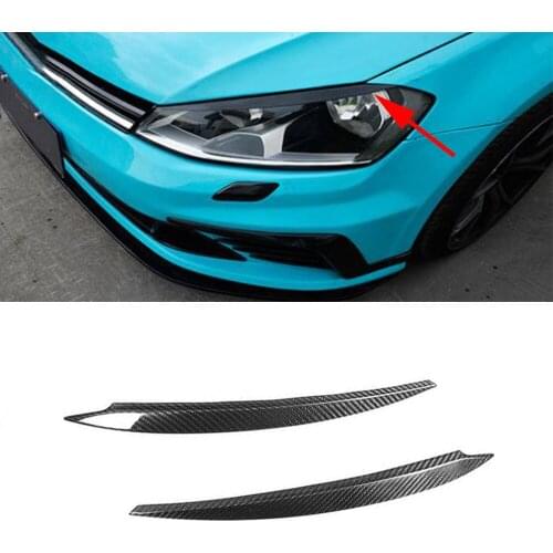 Real Forged Carbon Fiber Headlight Eyelids Headlamp Eyebrows Trim Sticker for VW GOLF 7 MK7 GTI R RLINE 14 - 18 FRP Car Styling