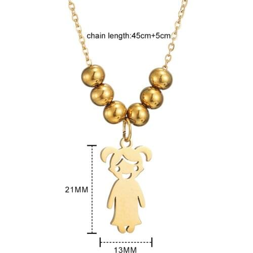 Personalized Name Girl Necklace 3 Colors Steel Chain Beads Love Colar Femme Jewelry Boy Friend Lover Gift Custom Couple Berloque