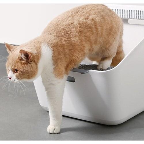 Petkit Inductive Clean Smell Top Open Cat Toilet Extra Large Anti-Splash Cat Liter Supplies Cat Litter Box Toilet Training Kit