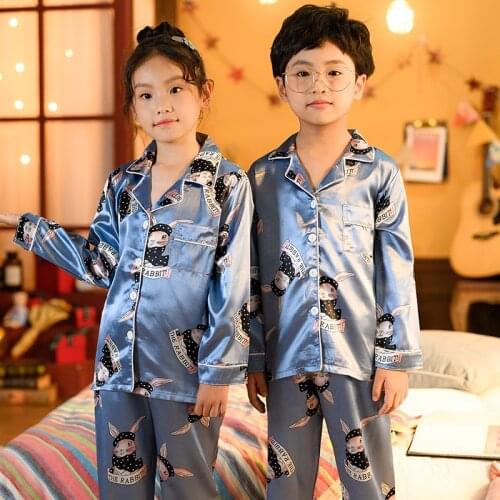 Autumn Winter Boy Long Pajamas Set 2020 Home Set Sleepwear Girls Long Kids Pijamas Girl Long Top + Pant Print Kids Pajamas Set