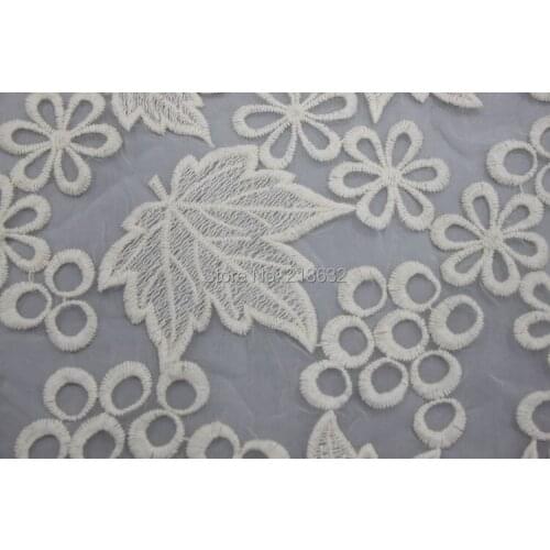 POp126-4 textile leaves the white cotton cotton fabric cotton fabric sewing organza cloth embroidery cloth lace fabric