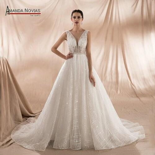 Amazing Shinny Wedding Dresses 2022 Bling Wedding Dress
