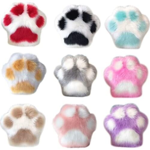 Nordic Cute Cat Paw Plush Pillow Cartoon Stuffed Animal Claw Faux Fur Fuzzy Sofa Cushion Hugging Toy for Home Decoration