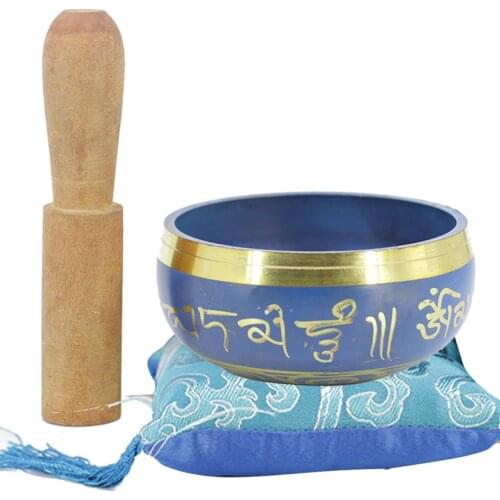 Tibetan Sing Bowl 7 Size Himalayan Buddhist Yoga Meditation Singing Bowl Fengshui Nepal Dual End Striker Cushion