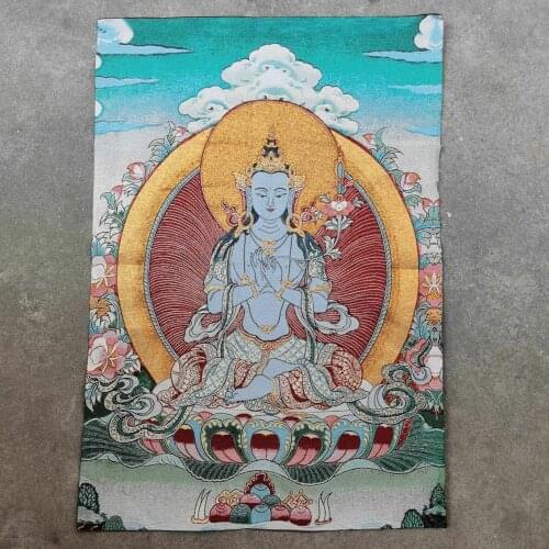 36"Tibet Tibetan Cloth Silk Tara Guanyin Kwan-yin Goddesses Tangka Thangka Mural