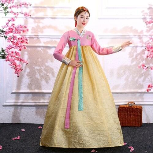Hanbok Traditional Korean Clothing Womens Long Sleeve Ancient Dance Costume Stage Performance Retro Court Dress Asian Clothes
