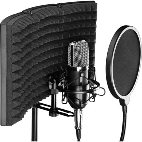 Filter Windscreen Soundproof Foldable Microphone Speaking Isolation Shield Acoustic Studio Recording Foams Panel Sound Absorber