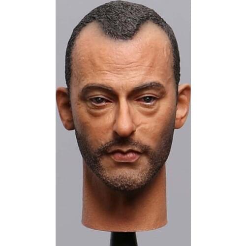 1/6 Scale Lyon Head Sculpt Jean Reno Head Carving Model for 12in Action Figure Male Soldier Body Toys