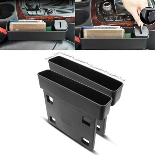 1Pc Black Car Seat Catcher Organizer Filler Console Side Pocket Fills the Gap Between the Seat Car Accessories