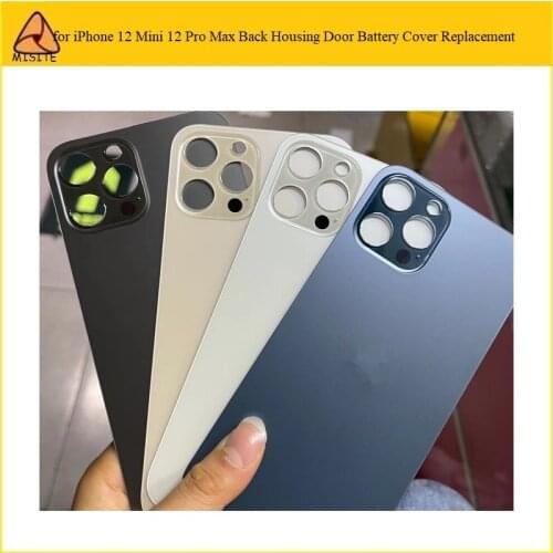 1Pc Good Quality Big Hole Back Glass Battery Cover For iPhone 12 Mini 12 Pro Max Rear Door Housing Chassis Case for iPhone 12