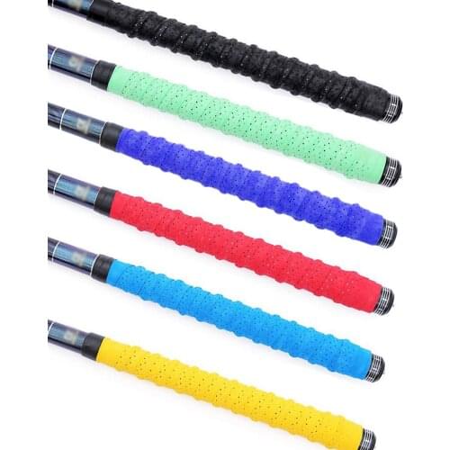 110cm Bike Handlebar Wrap Tennis Fishing Rod Handle Grip Tape Anti-slip Strap Racket Handle Grips Fishing Tackles Blue Black