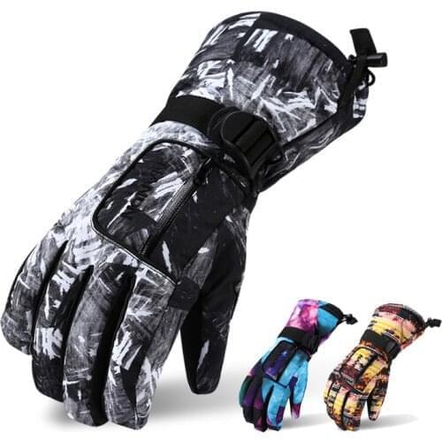 -30℃ Thicken Adult Teenager Kids Skiing Gloves Windproof Waterproof Winter Warm Ski Gloves Outdoor Sport Mittens 5 Colors