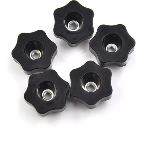 4PCS M6 Female Thread Star Knob Handles Shaped Through Hole Clamping Nuts Knobs