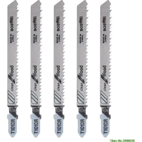 5 Pcs T101BR HCS 100mm Jigsaw Blades Clean For Wood Laminated Board Cutting