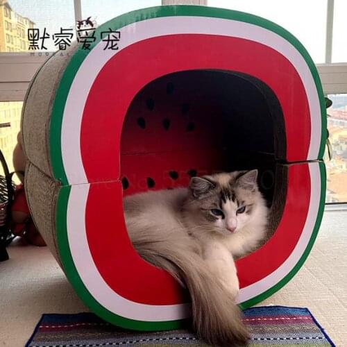 Watermelon Cat Scratch Board Nest Large Claw Grinder Cat Toy Sofa Wear-resistant Corrugated Cat Nest Cat Scratch Basin