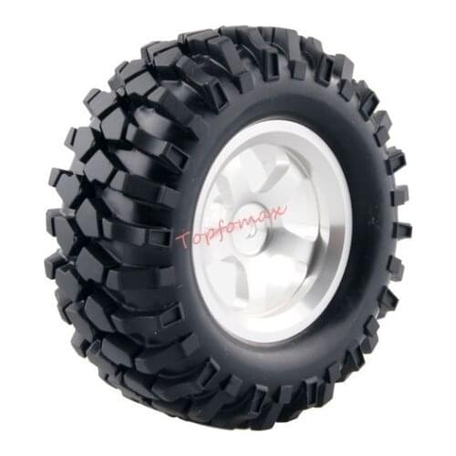 4PCS 1/10 1.9Inch Off Road Climbing Rock Car Tires Super Soft 96MM Rubber Tyre Metal Wheel Rim Hex 12MM For Tamiya CC01 D90 105S