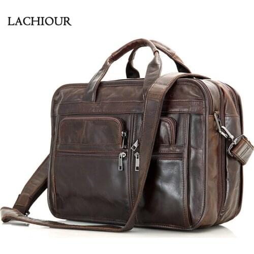 Large Genuine Leather Handbag Totes Mens Fashion Office Laptop Bag Mens Ducuments A4 Cowhide Messenger Shoulder Bag Male