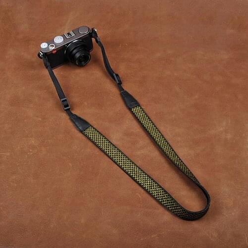 CAM8407 Universal Camera Shoulder Neck Strap Belt Cotton Golden Fish scale pattern camera strap Cow leather Tape