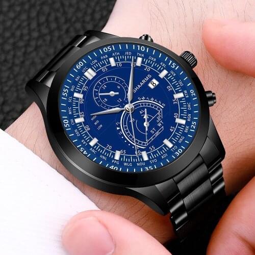 Mens Watches Fashion Brand Luxury Watch Stainless steel Strap Retro Watch for men Simplicity Calendar 2021 Womens Clock Sale