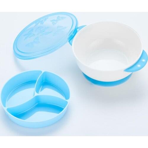 Child Suction Cup Dishes Sucker Bowl Baby Kids Feeding Toddler Training Plate Spoon Gift Slip-Resistant Tableware Learning
