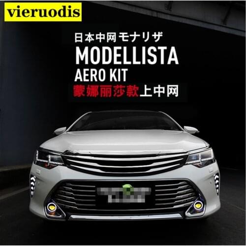 For Toyota Camry 2015 2016 Exterior ABS Chrome Grille Modify Front Grilles Shiny Front Center Mesh Grills Decoration Auto Part