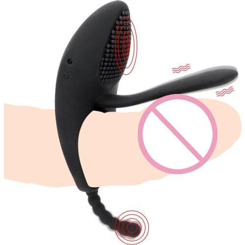 IKOKY 7 Speed Vibrating Penis Ring Sex Toys for Men G-spot Vibrator Male Cock Ring Anal Vagina Stimulation Couples Flirt