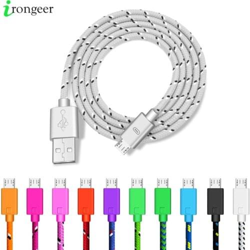 1m/2m/3m Nylon Braided Micro USB Cable Data Sync USB Charger Cable For Samsung Huawei Xiaomi HTC Android Phone USB Micro Cables