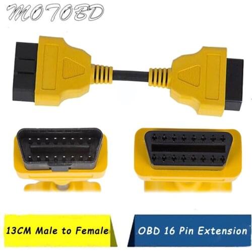 13CM Yellow 30CM Black OBD2 16 Pin Socket OBD OBDII OBD2 16Pin Male To Female Car Scanner Extension Cable 16 Core Connector