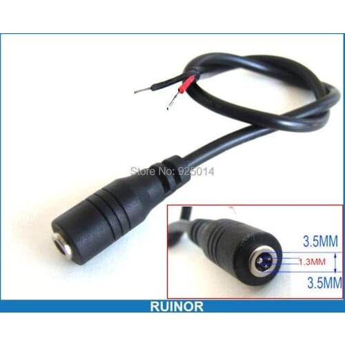 5 pcs 3.5mm x 1.3mm DC Female jack Cables converter for Notebook Power Chargers